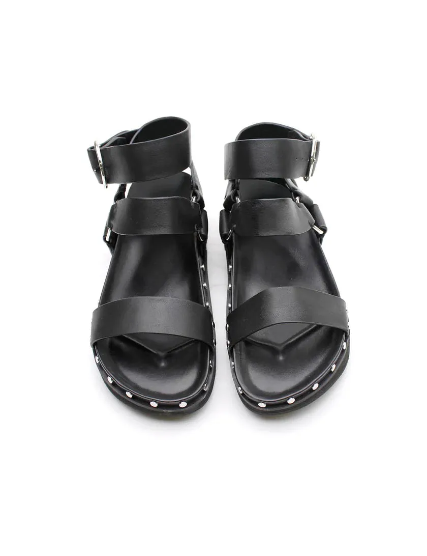 Studded Sandal - Black/Silver