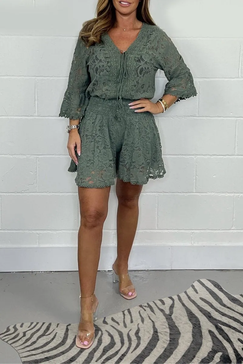 Vedika™ Casual Playsuit with V-Neck