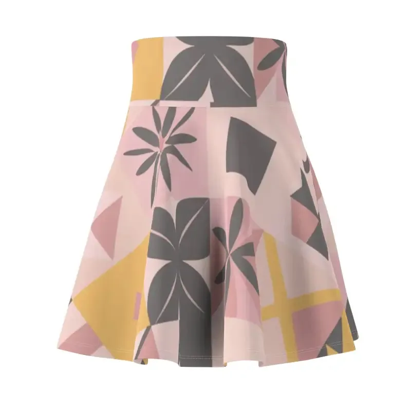 Vibrant Pastel Colors Geometric Skater Skirt